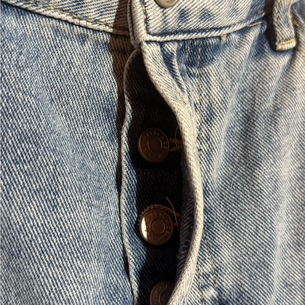 Pacsun High Rise Straight Light Blue Ripped Jeans - Picture 3 of 5